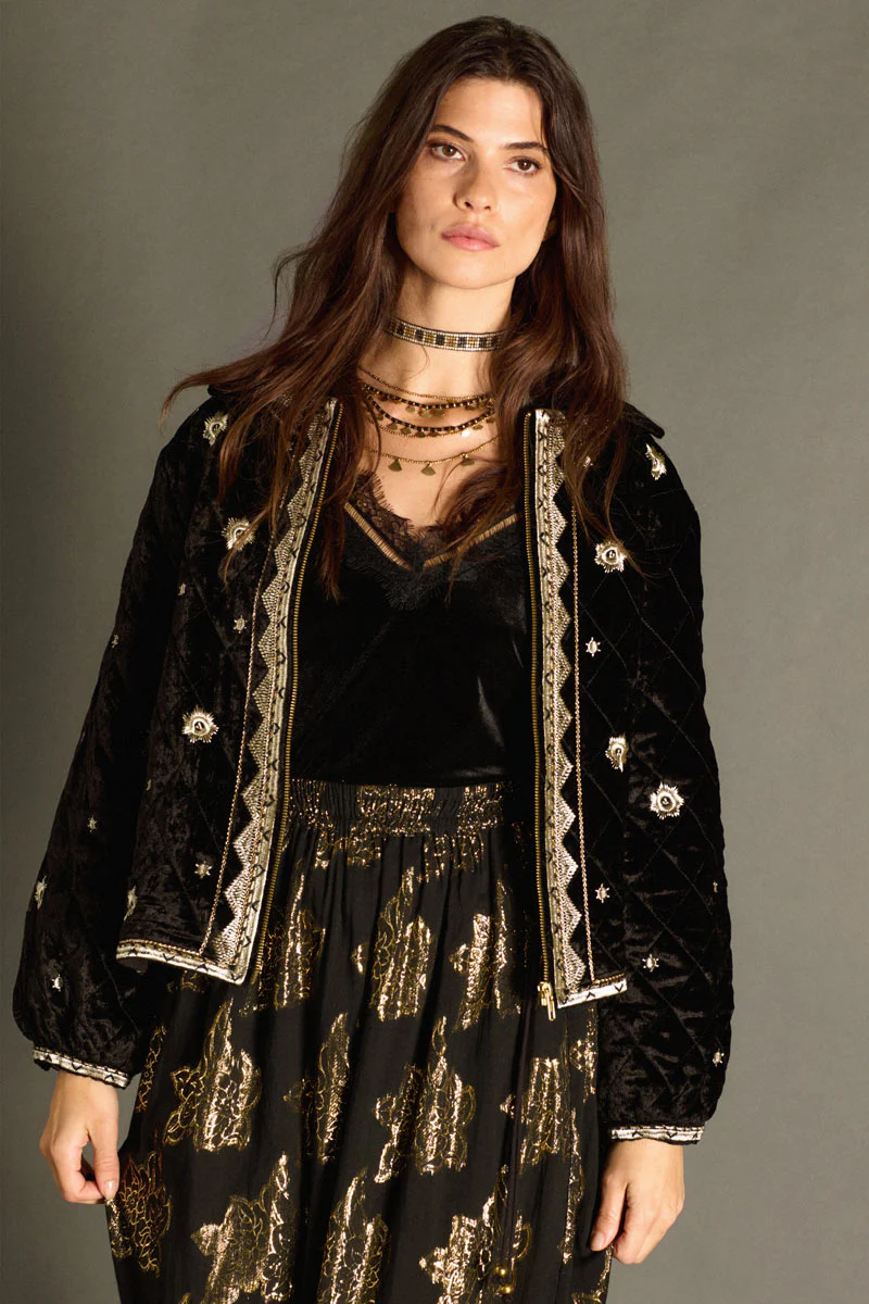 Amande Velvet Embroidered Jacket - Image 4