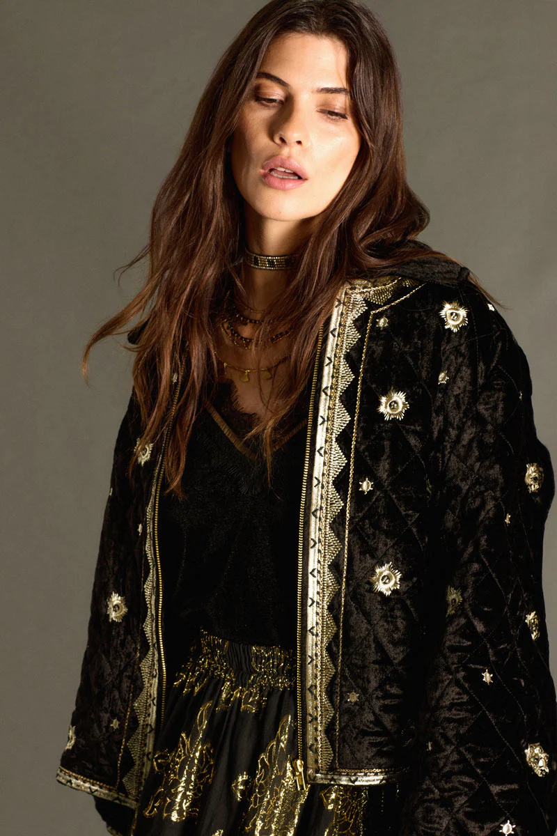 Amande Velvet Embroidered Jacket - Image 5