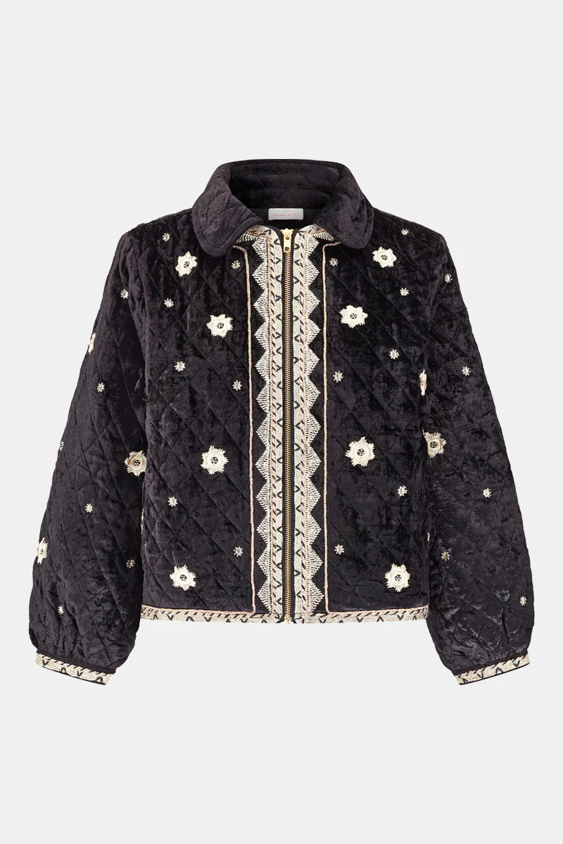 Amande Velvet Embroidered Jacket - Image 6
