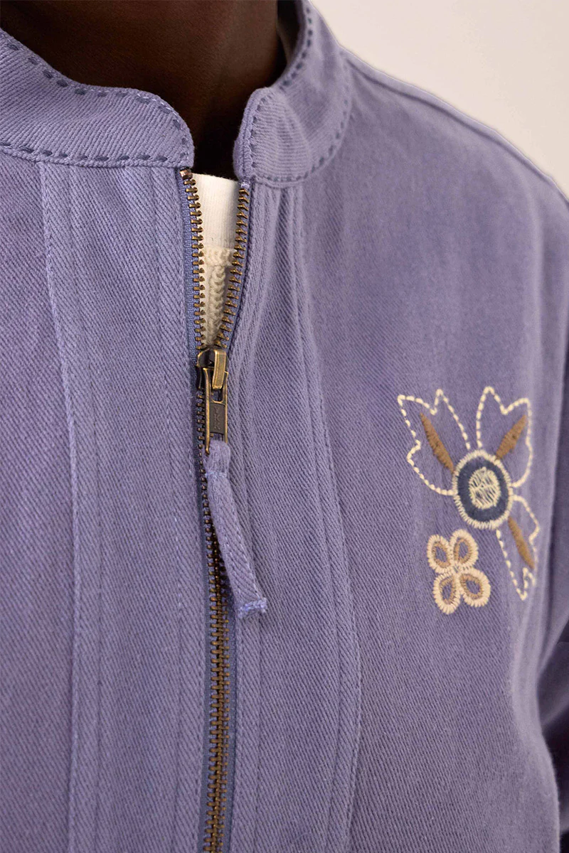 Anyar Botanical Embroidered Cotton Twill Jacket - Image 5