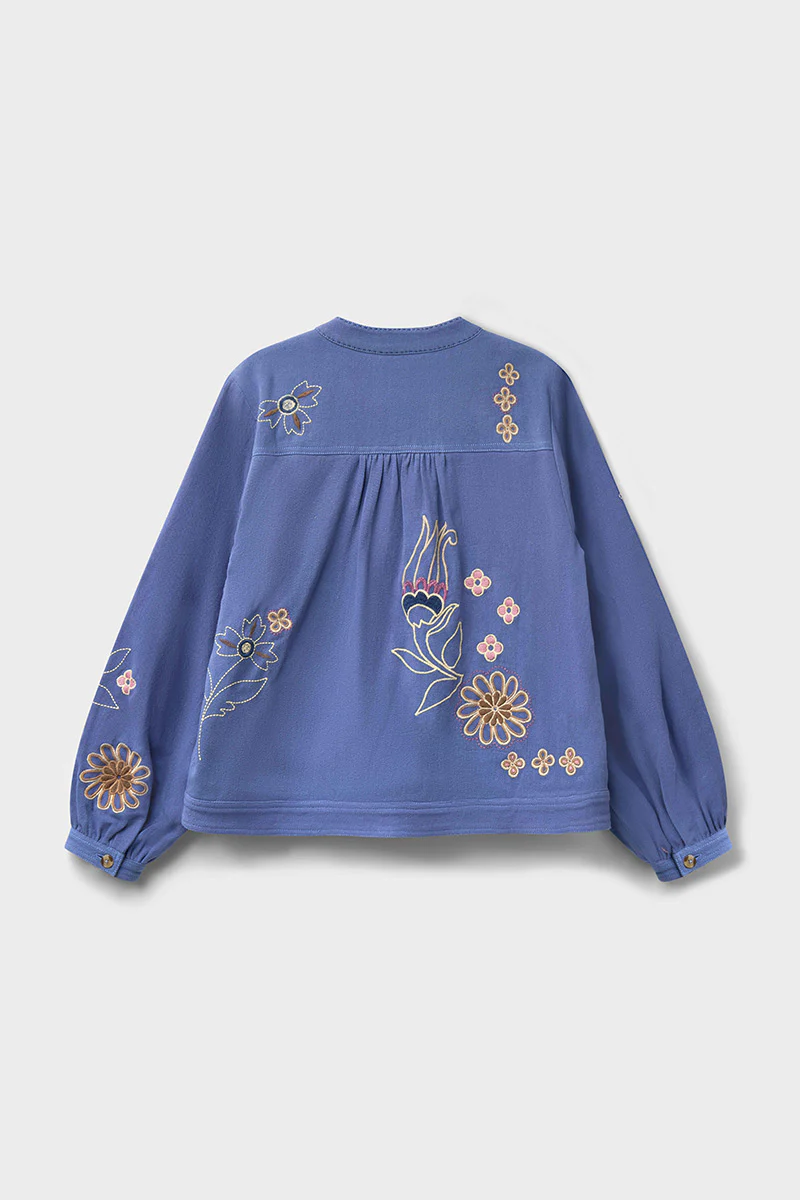 Anyar Botanical Embroidered Cotton Twill Jacket - Image 9