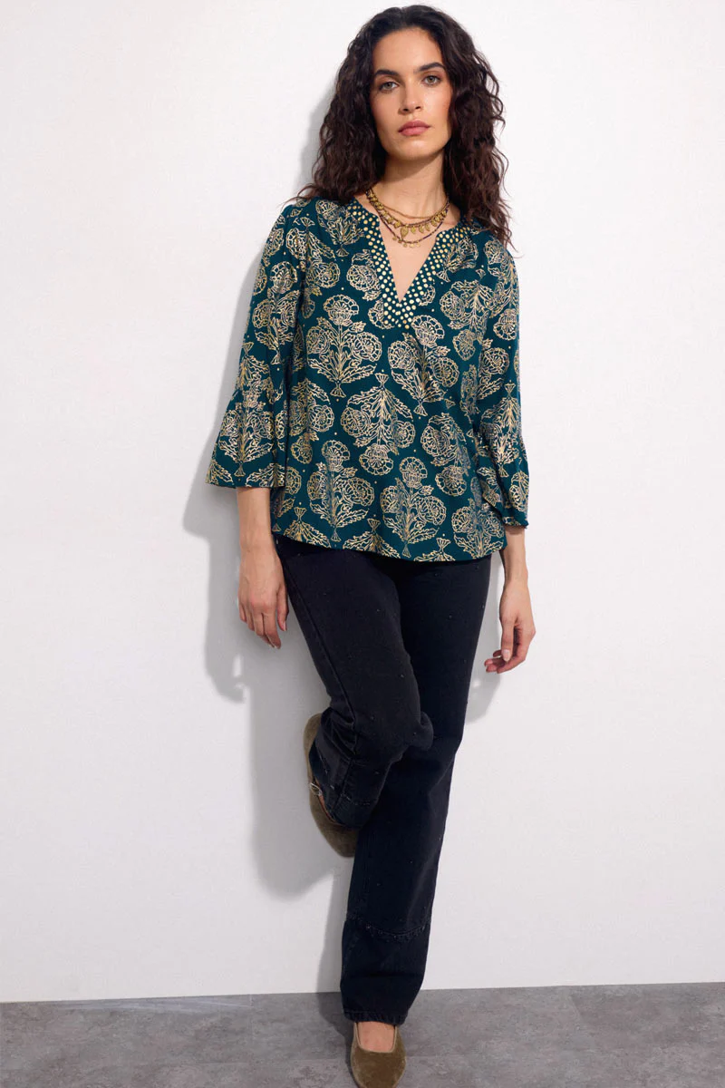 Aviana Floral Foil Blouse - Image 6