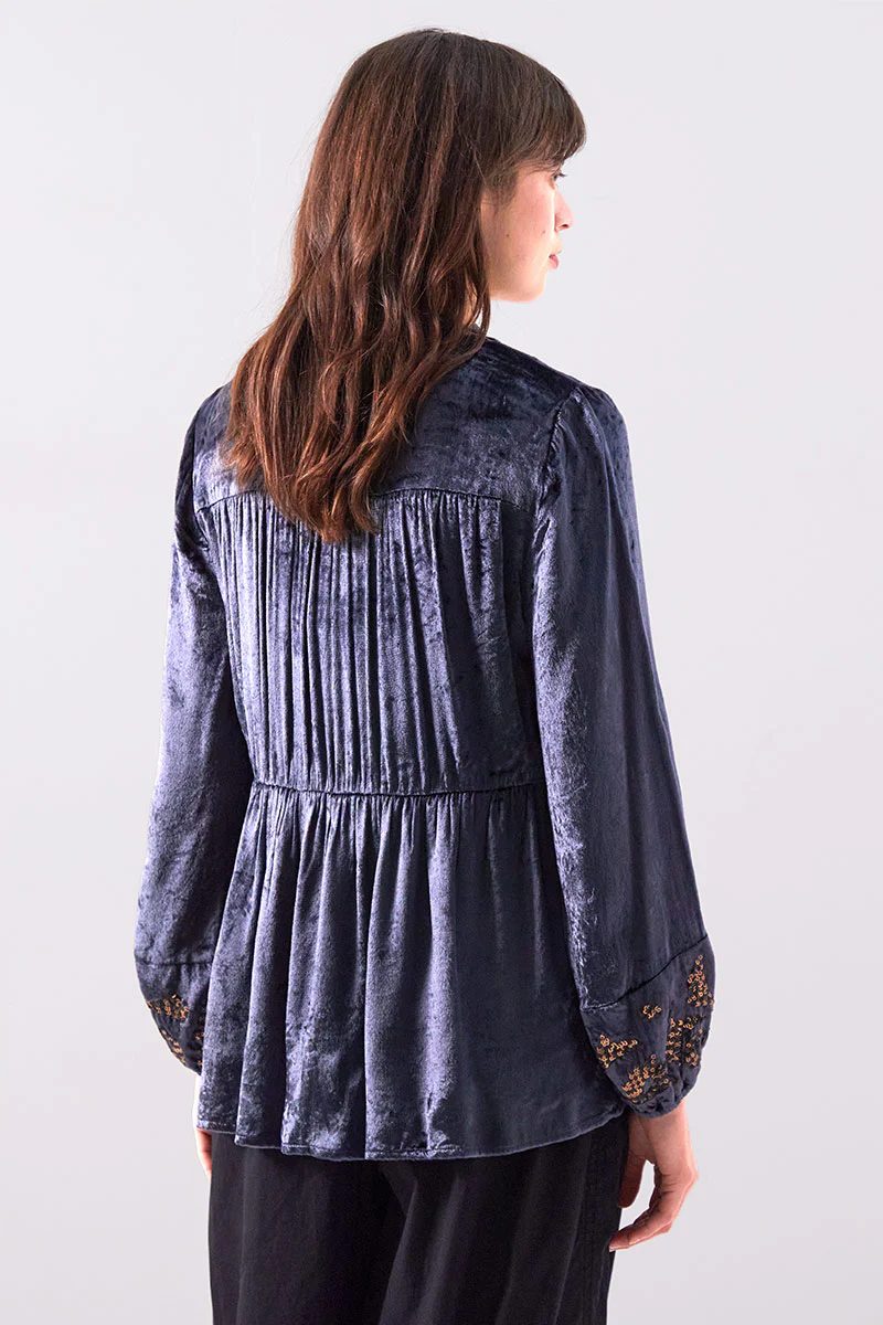 Brogan Velvet Embellished Top - Image 3