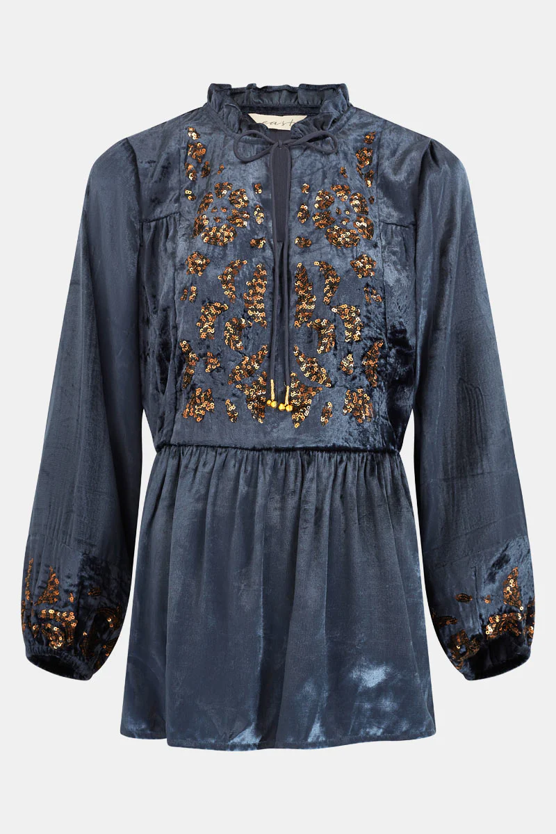 Brogan Velvet Embellished Top - Image 4