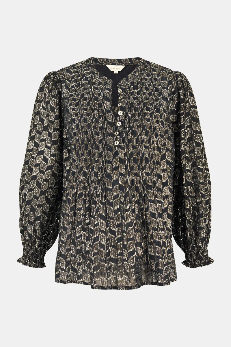 Caryl Champagne Lurex Pintuck Blouse - Image 8