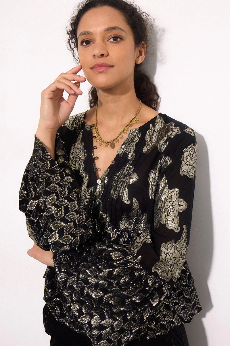 Caryl Champagne Lurex Top - Image 3