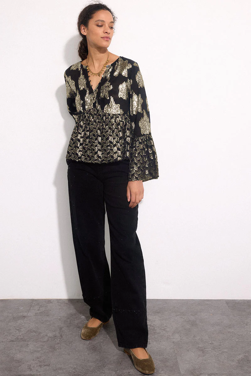 Caryl Champagne Lurex Top - Image 4