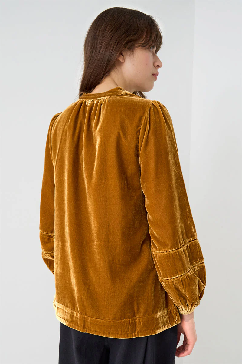 Coira Tan Velvet Top - Image 4