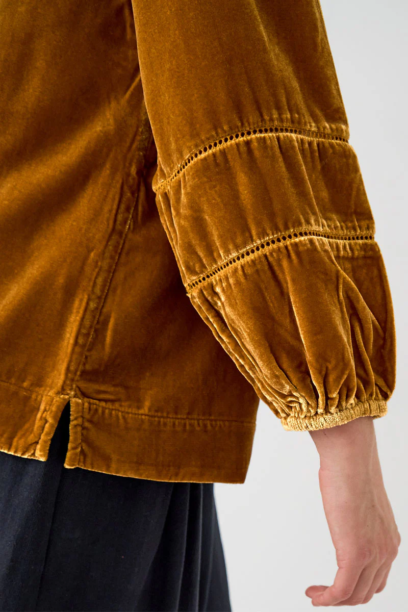 Coira Tan Velvet Top - Image 5