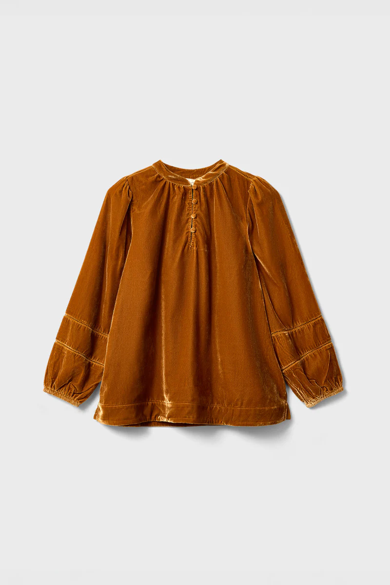 Coira Tan Velvet Top - Image 6