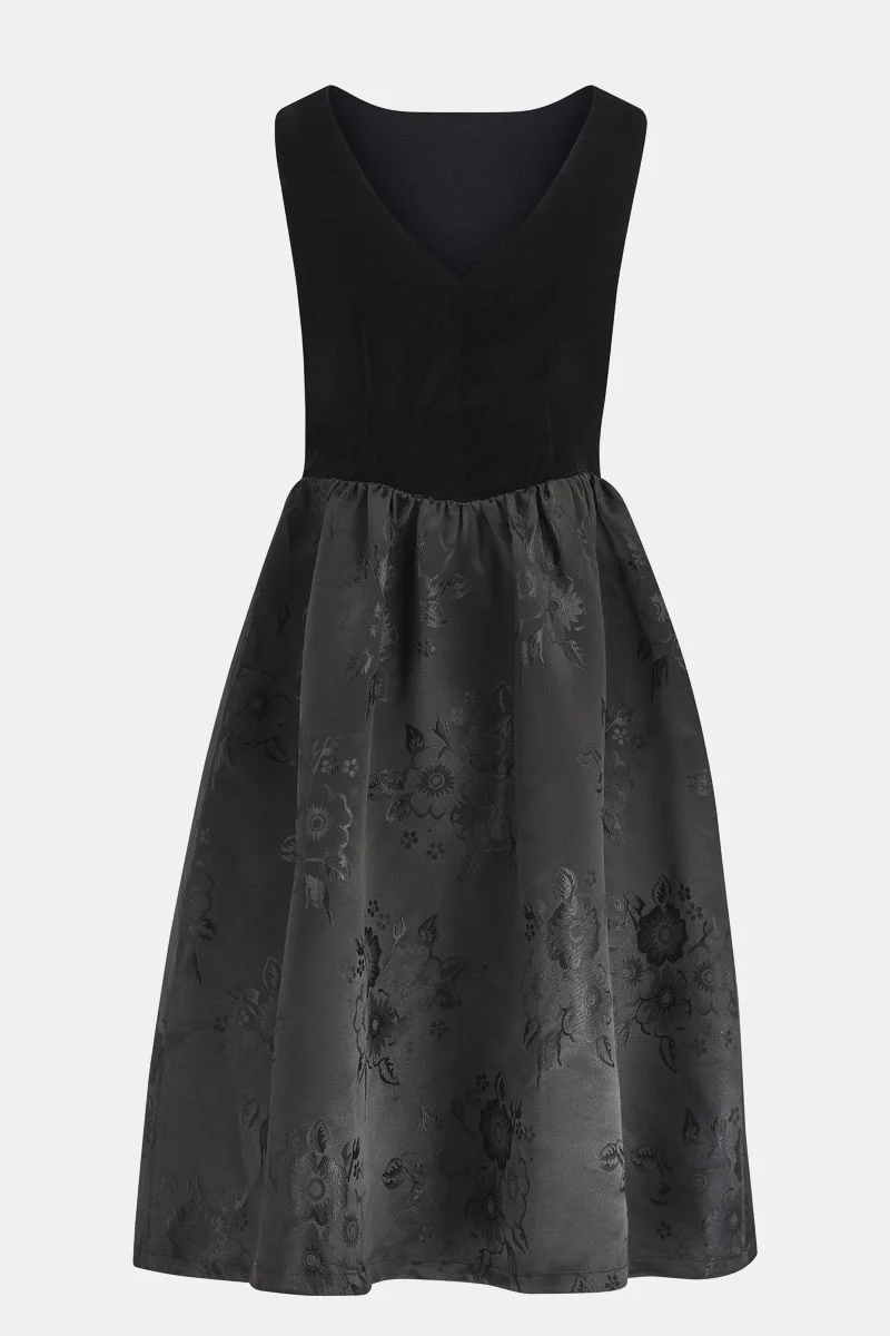 Dillys Black Velvet Cloqué Dress - Image 8