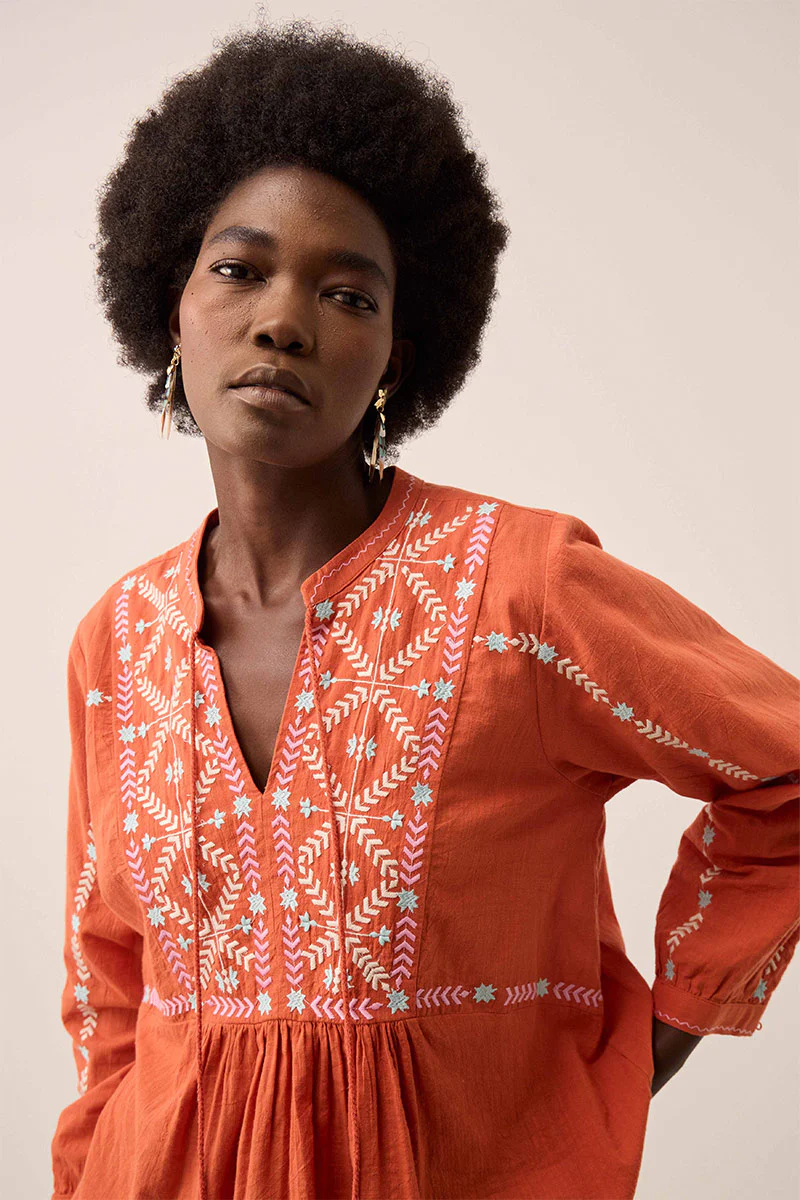 Enda Embroidered Cotton Top - Image 3