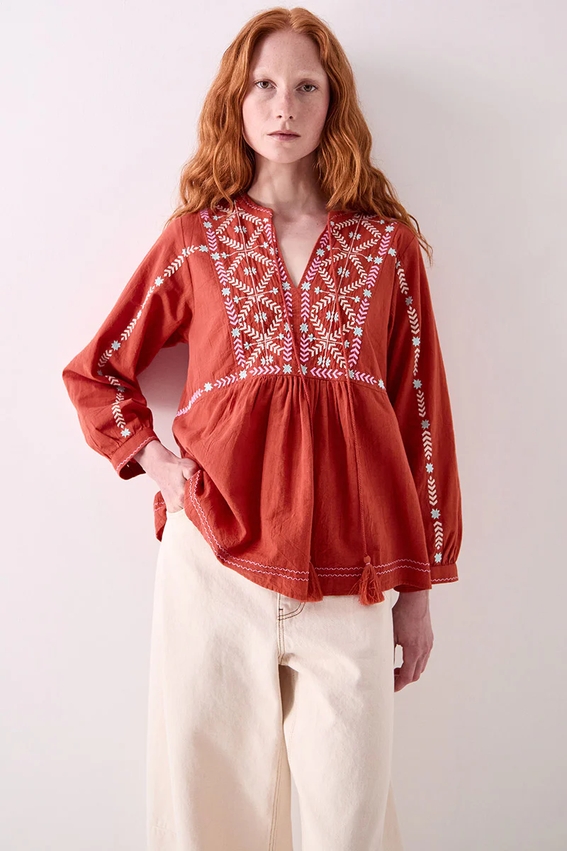 Enda Embroidered Cotton Top - Image 4