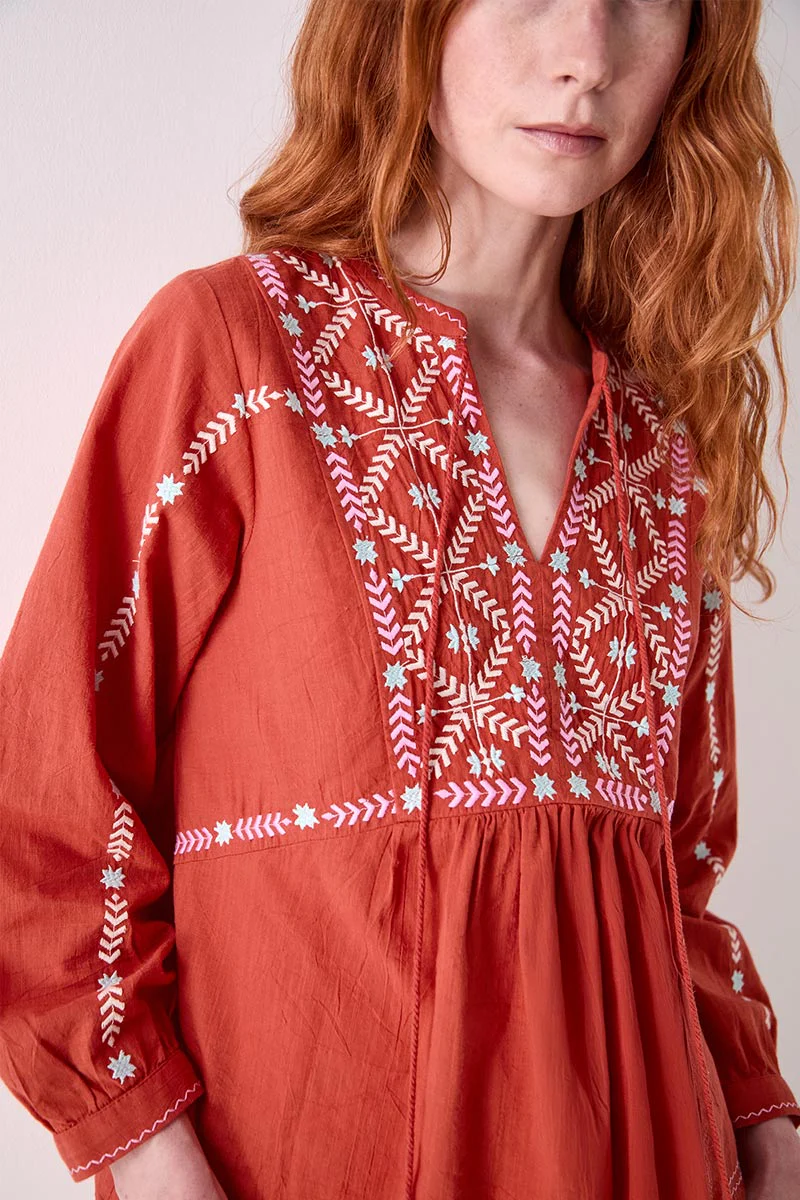 Enda Embroidered Cotton Top - Image 5