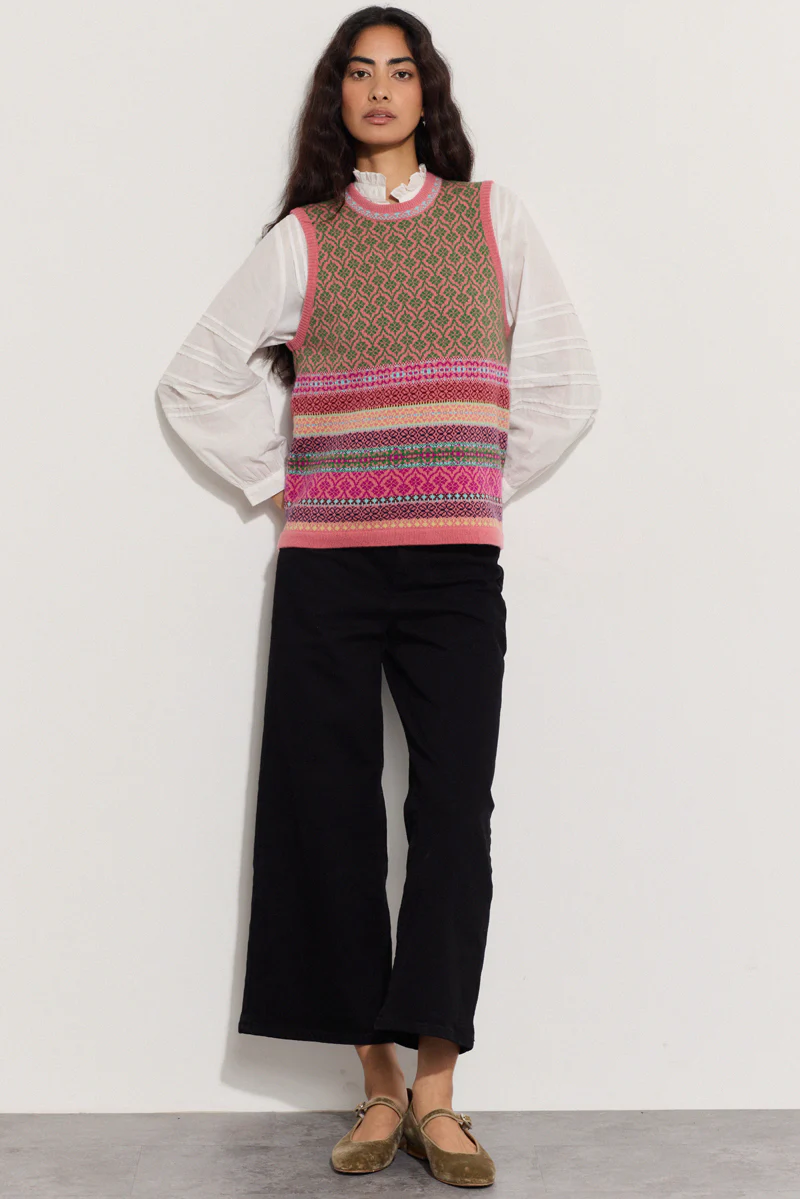 East x Oubas Fair Isle Wool Sweater Vest - Image 4