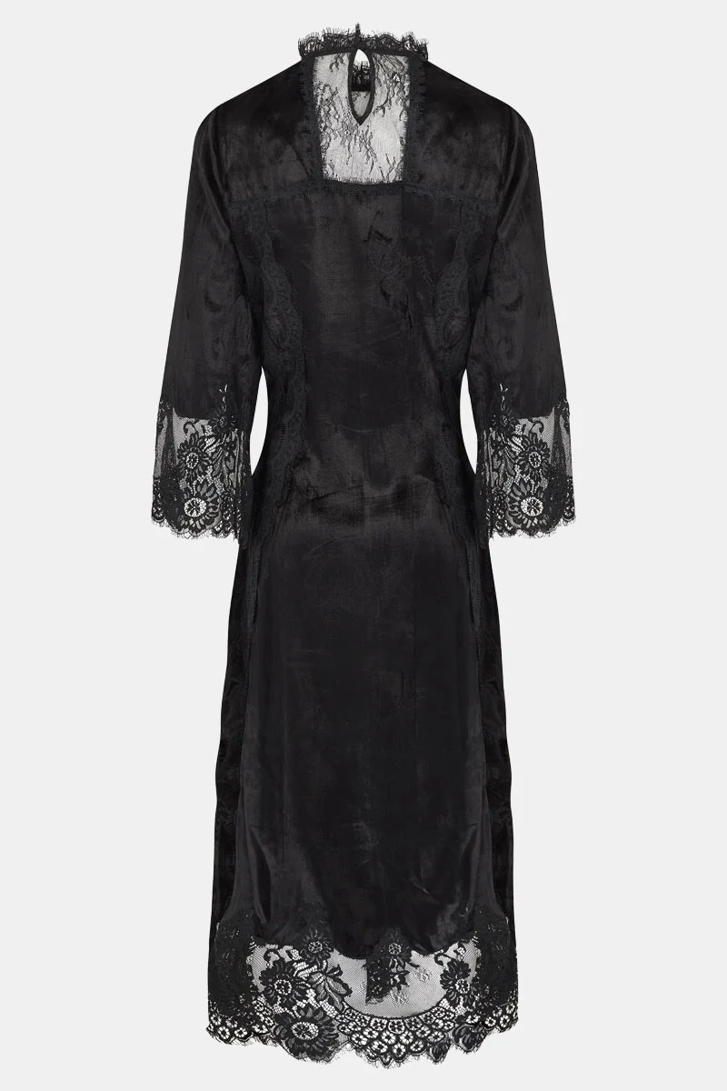Fiadh Velvet Sheer Lace Dress - Image 5