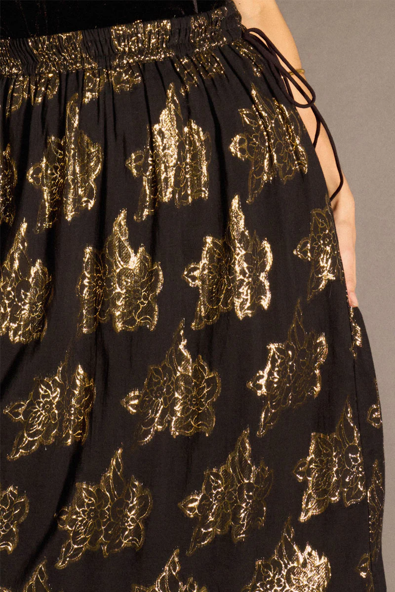 Gwen Gold Jacquard Skirt - Image 3
