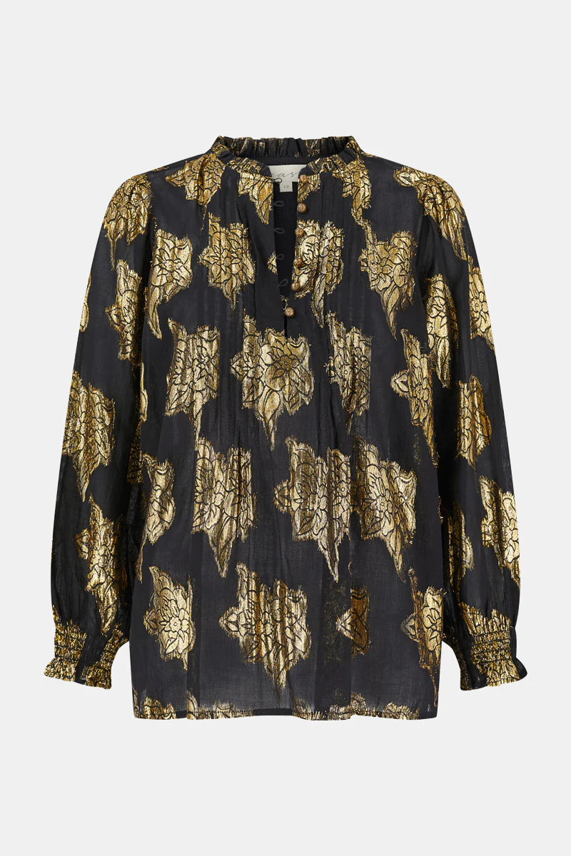 Gwen Gold Jacquard Top - Image 5