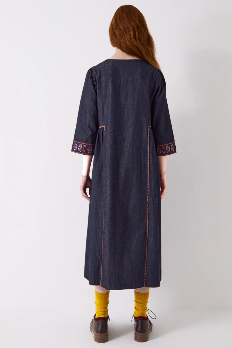 Jayla Denim Embroidered Dress - Image 3