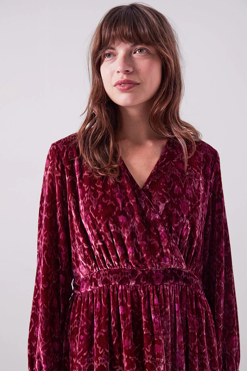 Jude Paisley Velvet Dress - Image 3