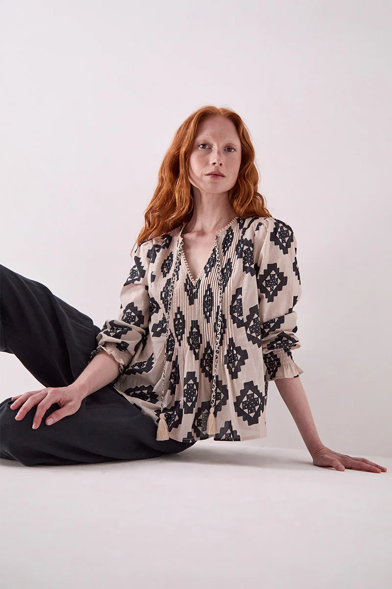 Kaira Monochrome Cotton Top - Image 3