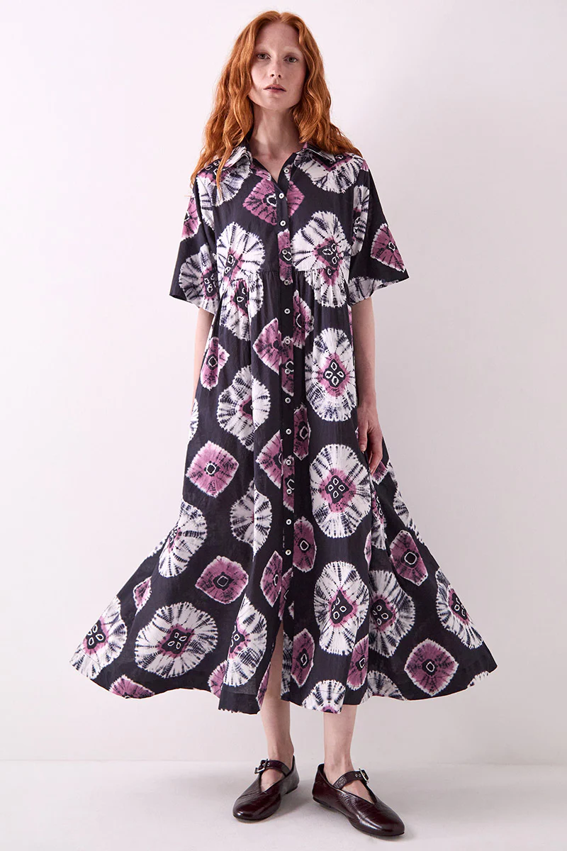 Lucia Tie-Dye Cotton Dress - Image 4