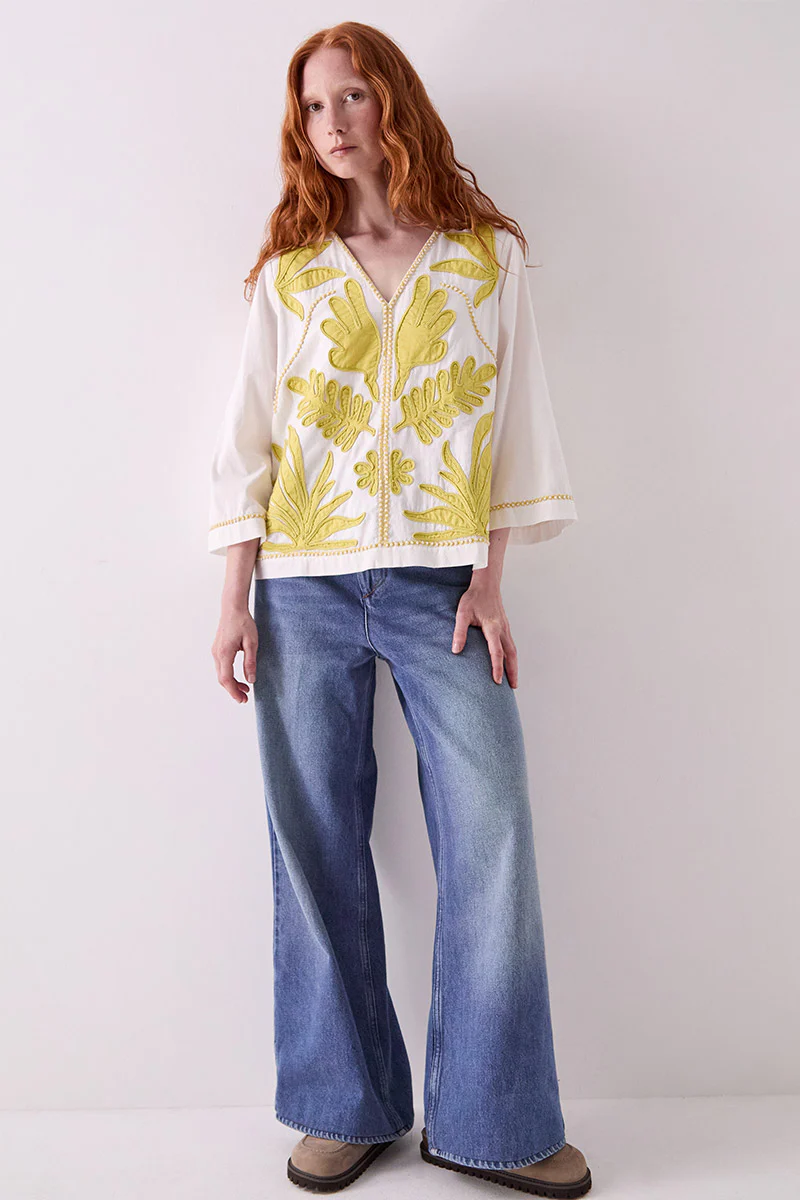 Mella Applique Cotton Top - Image 4