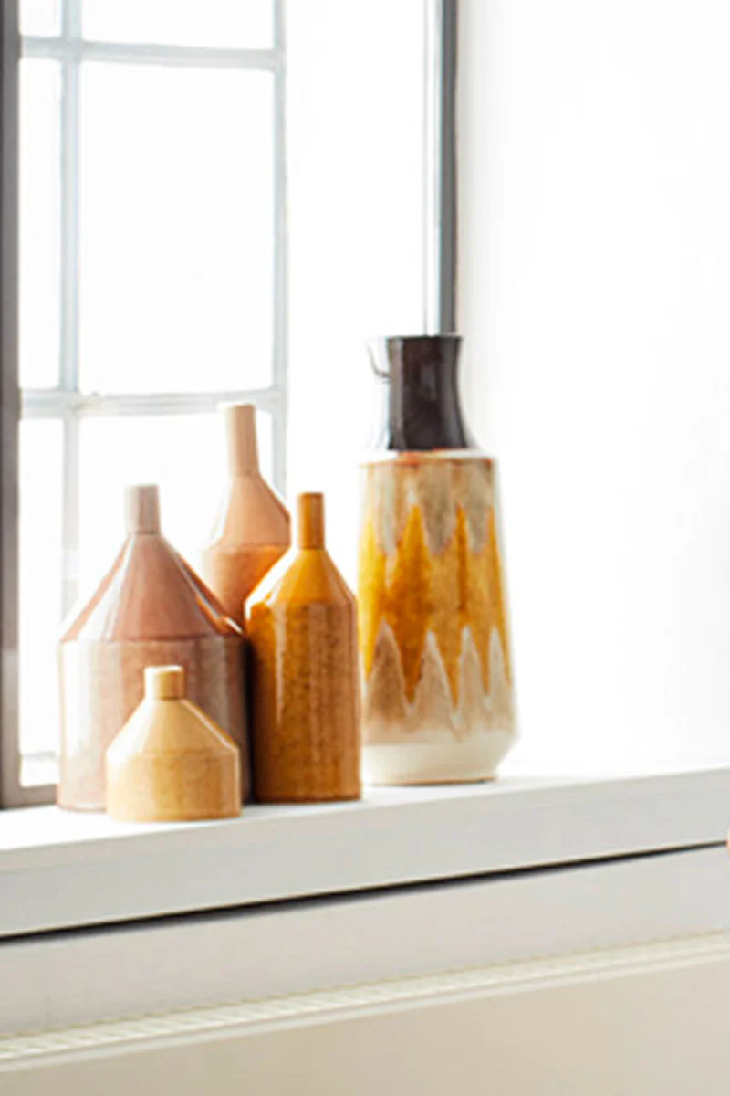 Ochre Stoneware Vase - Image 4