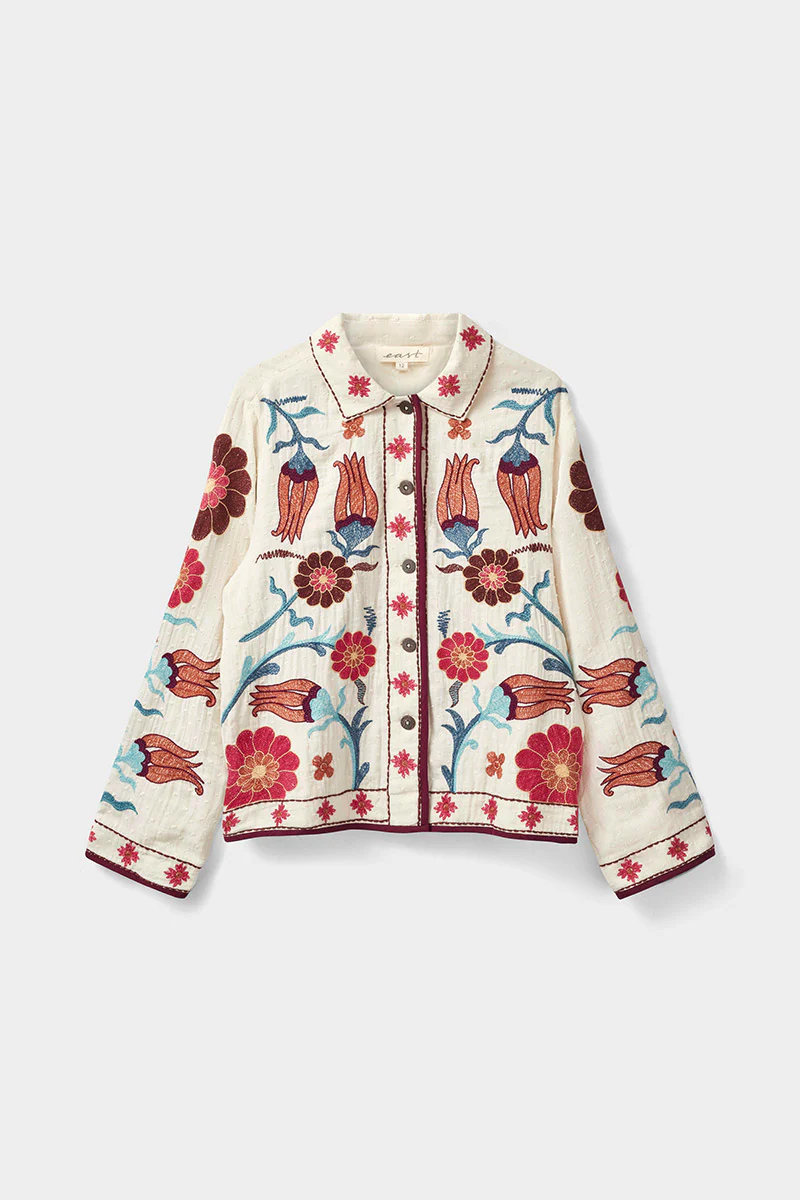 Odeline Floral Embroidered Cotton Jacket - Image 8