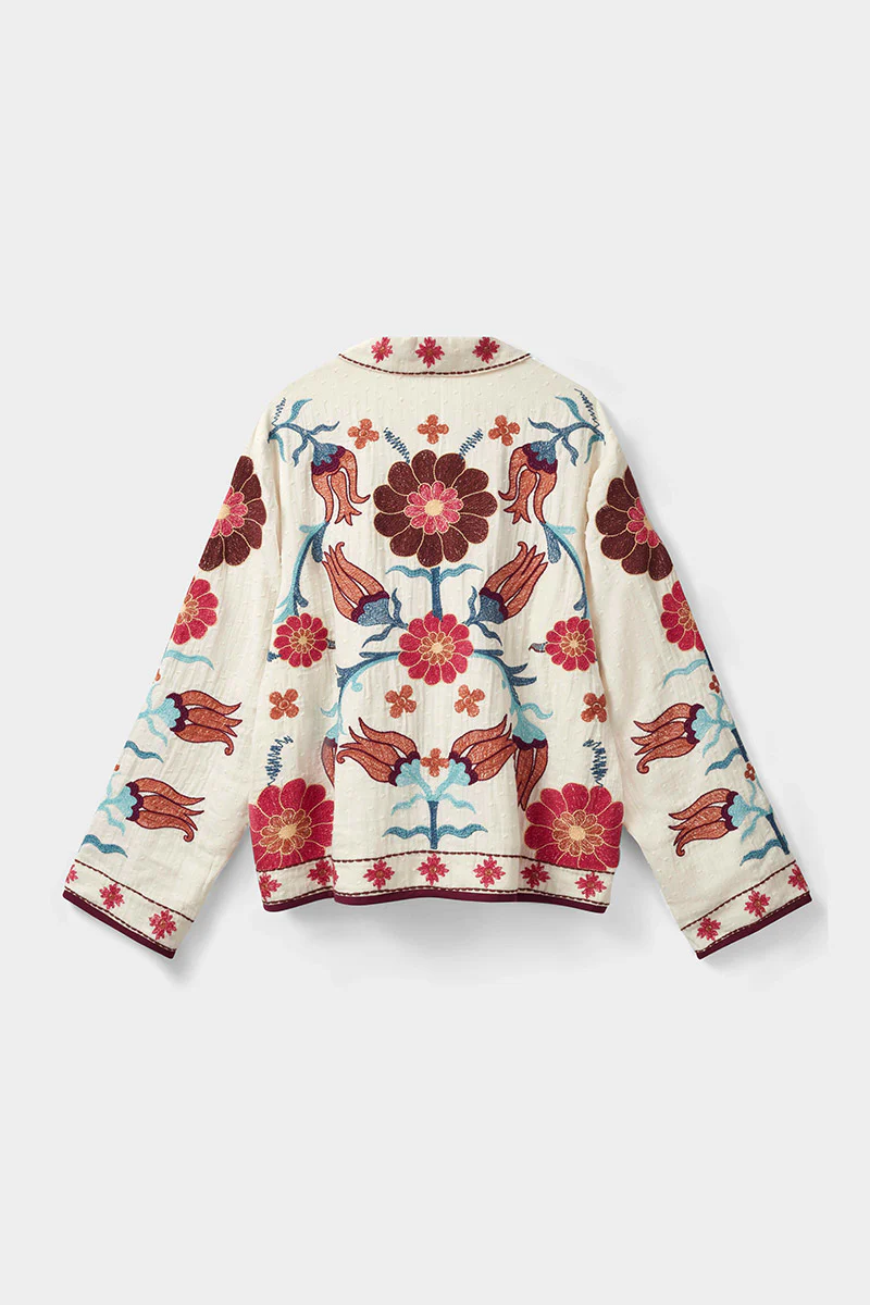 Odeline Floral Embroidered Cotton Jacket - Image 9