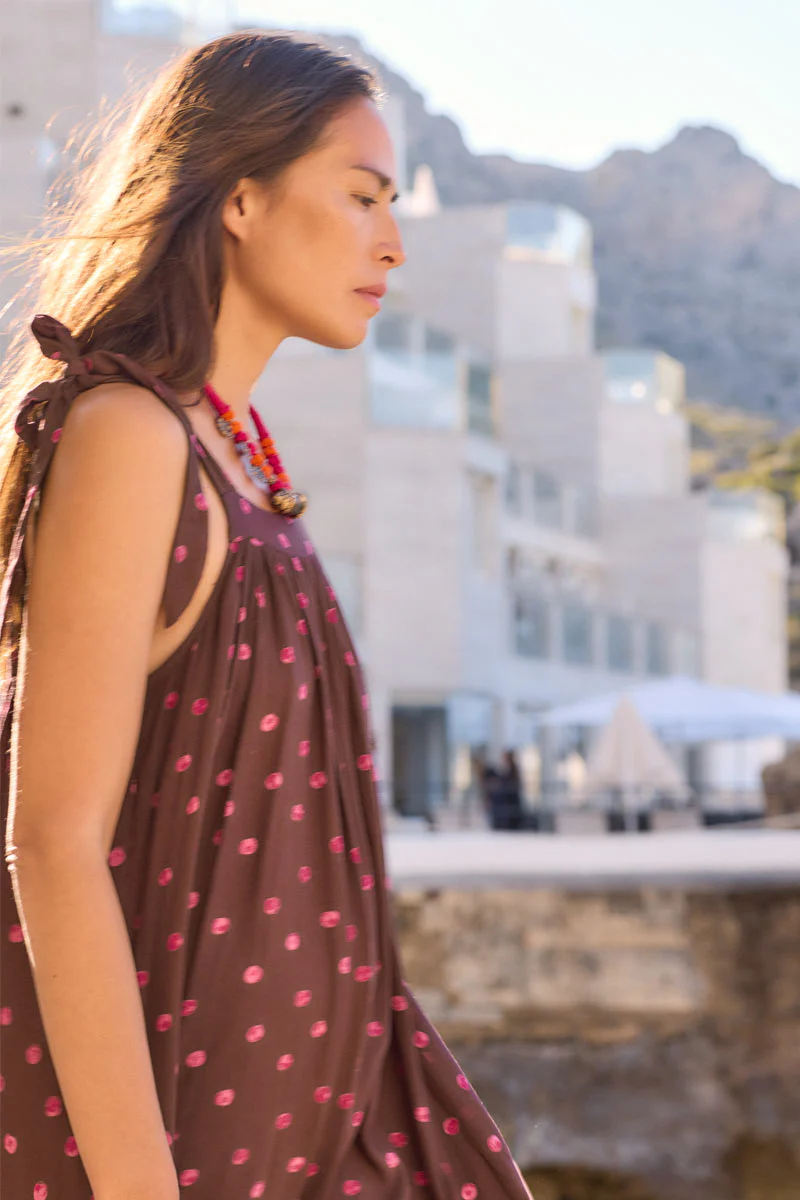 Paola Spot Sleeveless Dress - Image 7