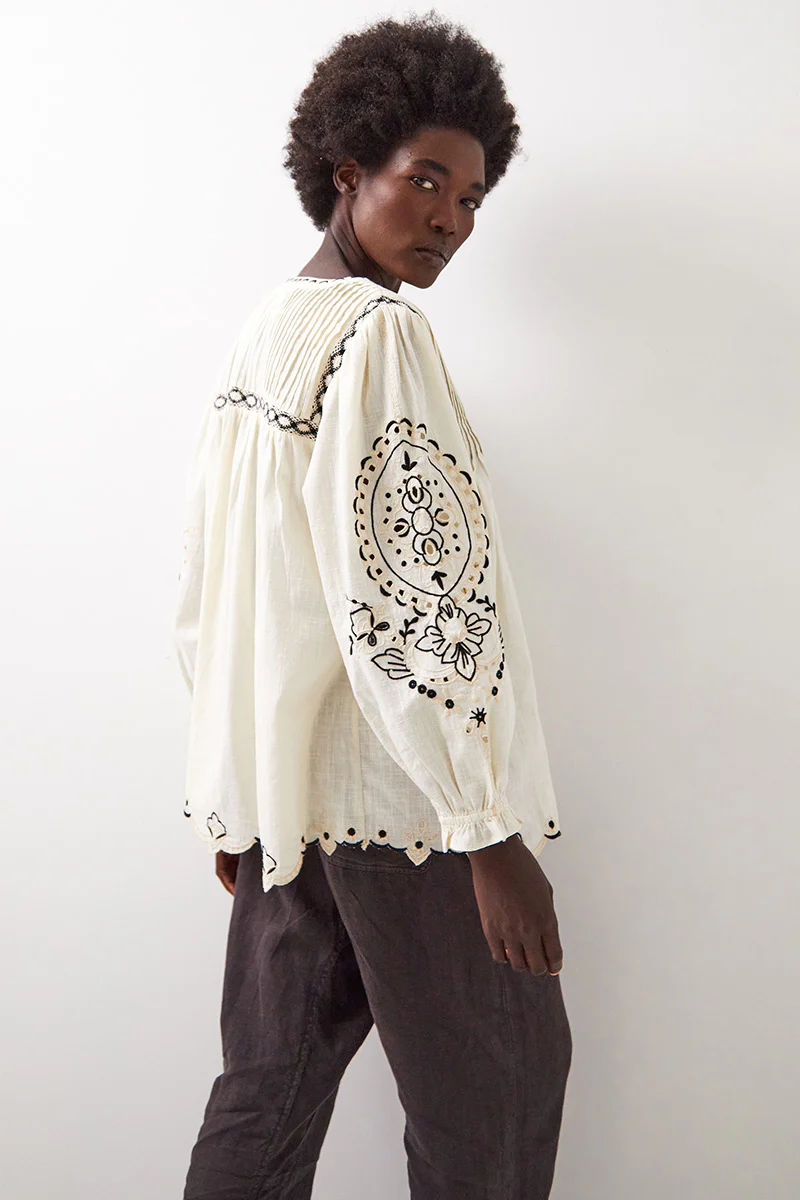 Pavlina Embroidered Cotton Top - Image 3