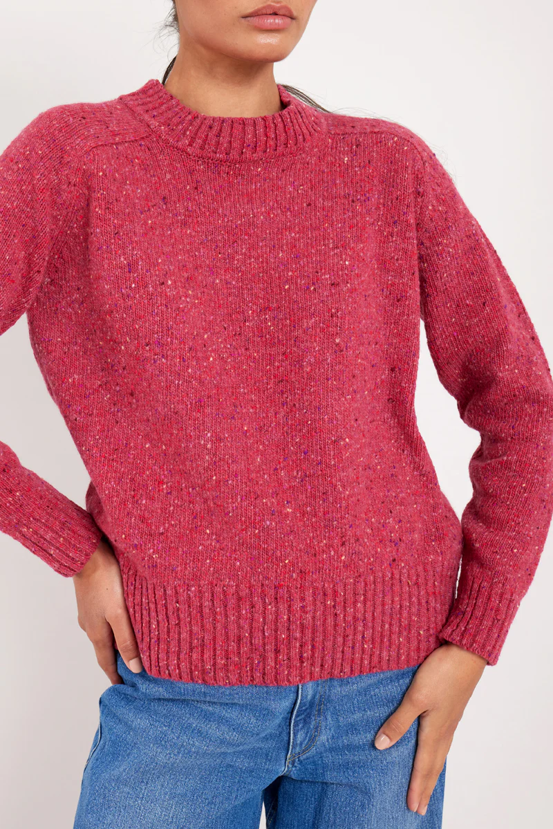 Raspberry Donegal Merino Wool Jumper - Image 4