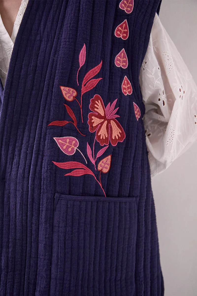 Rayna Embroidered Quilted Gilet - Image 4