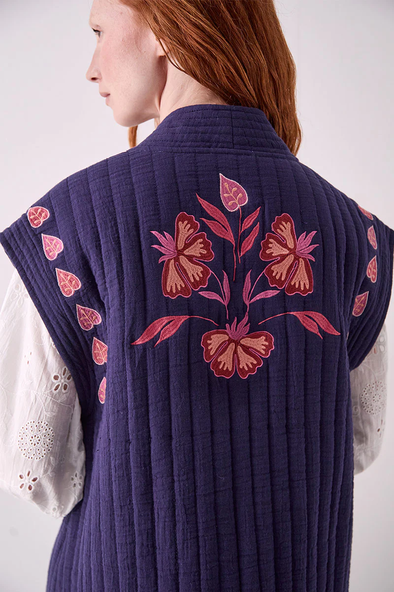 Rayna Embroidered Quilted Gilet - Image 5