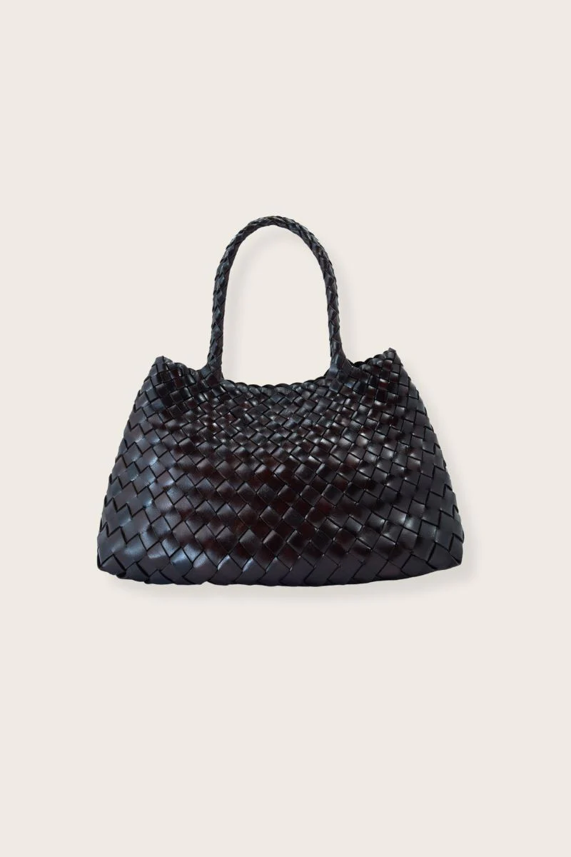 Selina Woven Leather Bag Espresso - Image 3