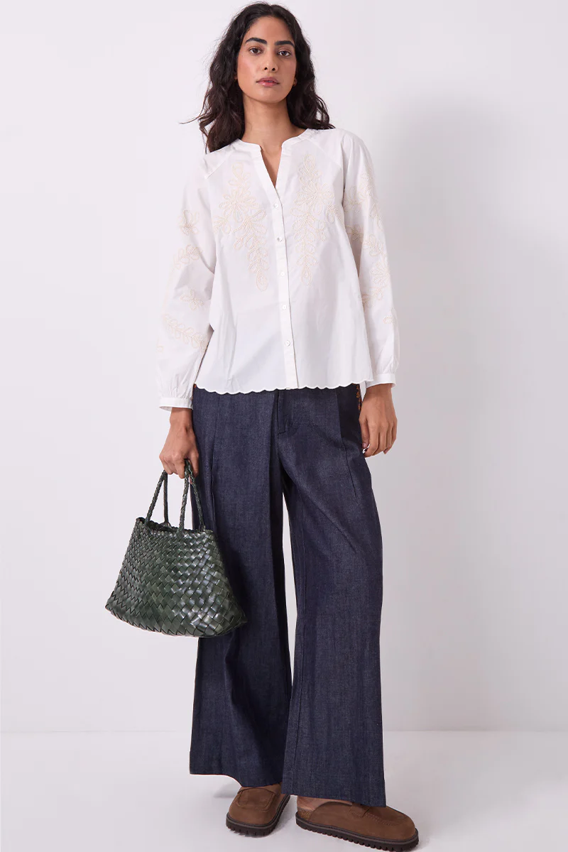 Selina Woven Leather Shoulder Bag Green - Image 4