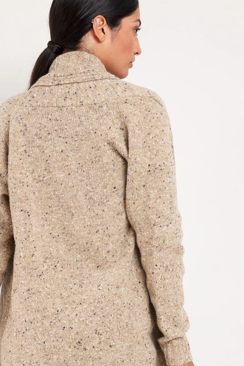 Stone Donegal Merino Wool Cardigan - Image 5