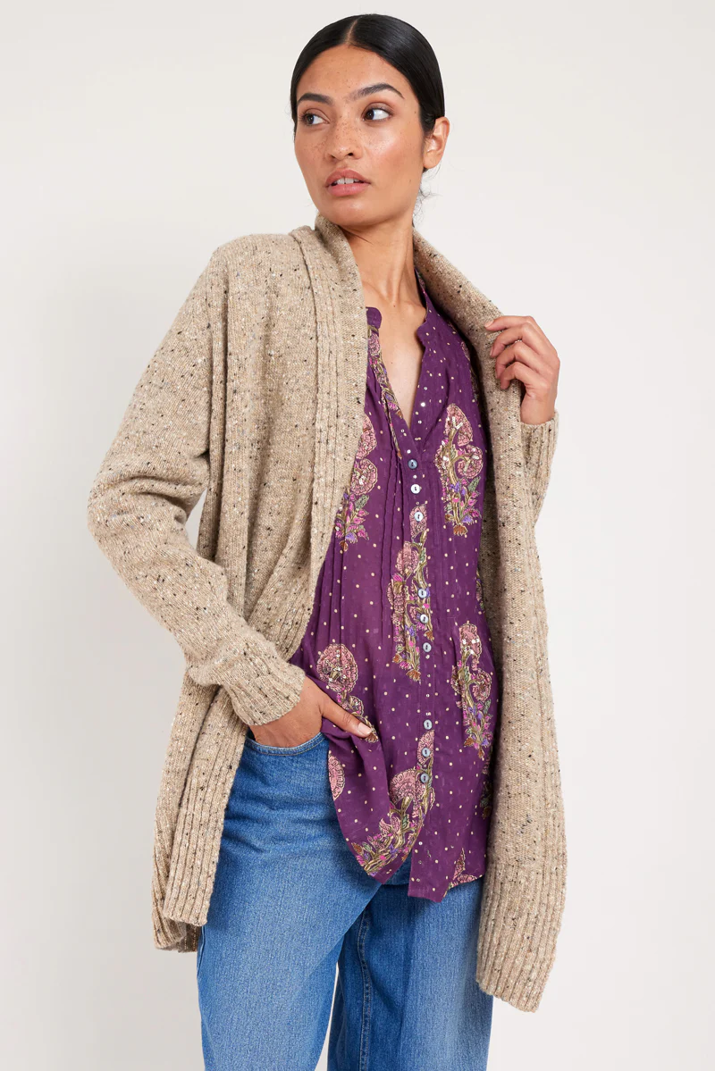 Stone Donegal Merino Wool Cardigan - Image 7