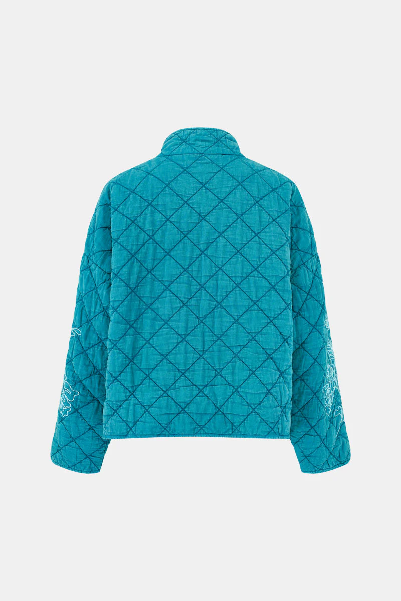 Tate Floral Embroidered Quilted Blue - Image 6